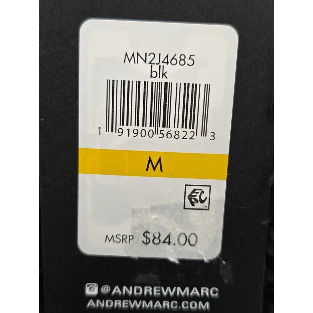 Andrew Marc Sport Fleece Full Zip Hoodie Jacket Size Medium Black‎ NWT $84 - Picture 7 of 7